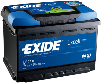 Autobaterie Exide EXCELL 74Ah 680A  EB741  PLUS POL VLEVO