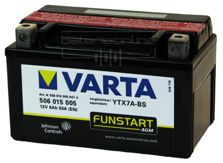 MOTOBATERIE VARTA YTX7A-BS , 6Ah, 12V, 506 015 005 310