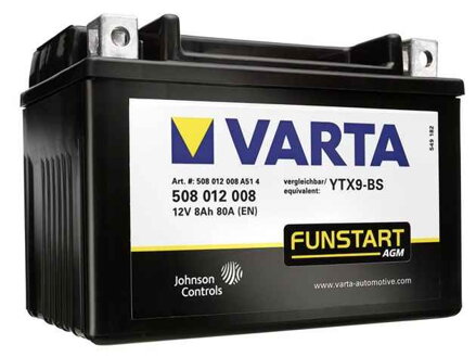 Motobaterie Varta , YTX9-BS , 12V 8Ah , 508 012 008  